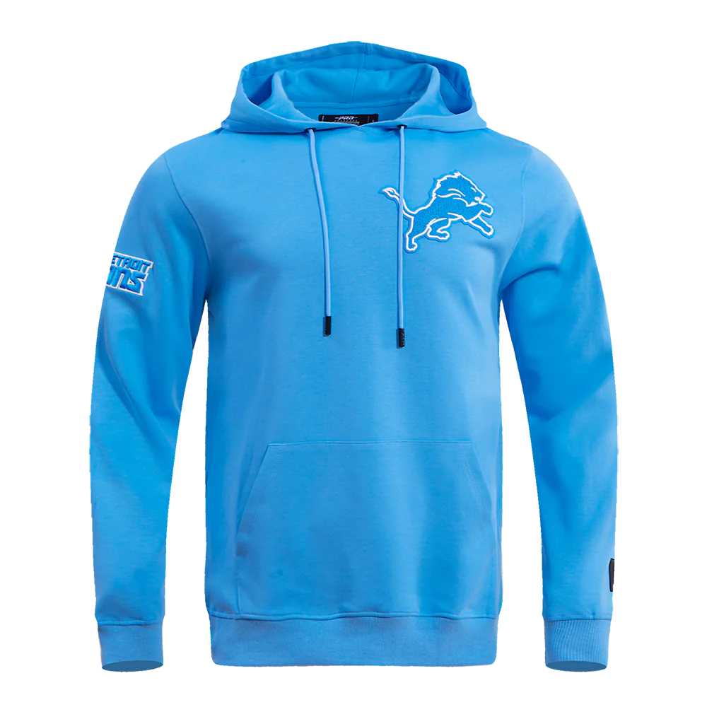 Men's/Women's Pro Standard Detroit Lions Classic Chenille NFL PO Hoodie "University Blue" Hoodie with Batwing Sleeves Loose Dramatic Men's/Women's Pro Standard Detroit Lions Classic Chenille NFL PO Hoodie "University Blue" Hoodie with Batwing Sleeves Loose Dramatic
