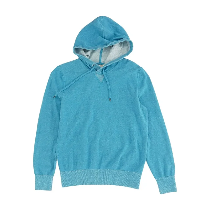 Blue Solid Hoodie Hoodie with Relaxed Fit Easy Casual