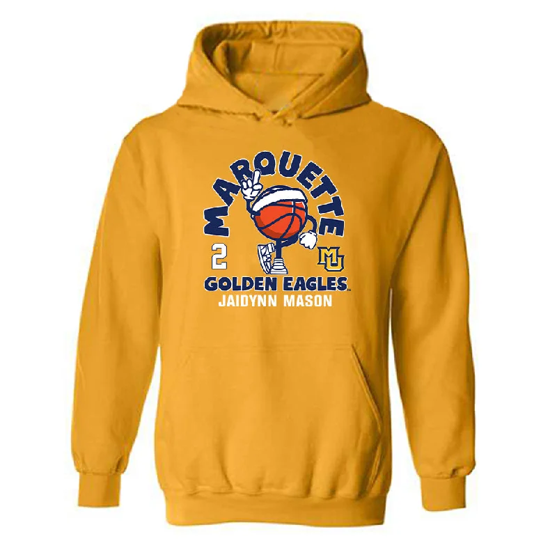 Marquette - NCAA Women's Basketball : Jaidynn Mason - Fashion Shersey Hooded Sweatshirt Hoodie with Drawstring Waist Adjustable Fitted Marquette - NCAA Women's Basketball : Jaidynn Mason - Fashion Shersey Hooded Sweatshirt Hoodie with Drawstring Waist Adjustable Fitted