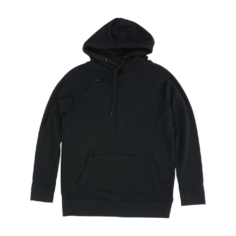 Black Solid Hoodie Hoodie with Turtle Neck Cozy Winter