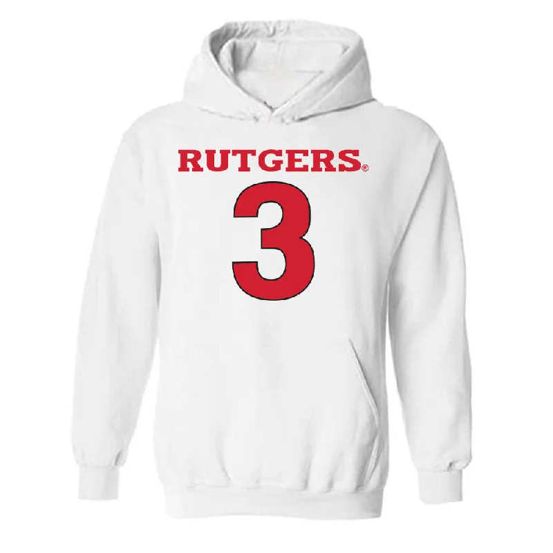 Rutgers - NCAA Women's Basketball : Mya Petticord - Sport Shersey Hooded Sweatshirt Hoodie with Logo Branding Identity Rutgers - NCAA Women's Basketball : Mya Petticord - Sport Shersey Hooded Sweatshirt Hoodie with Logo Branding Identity