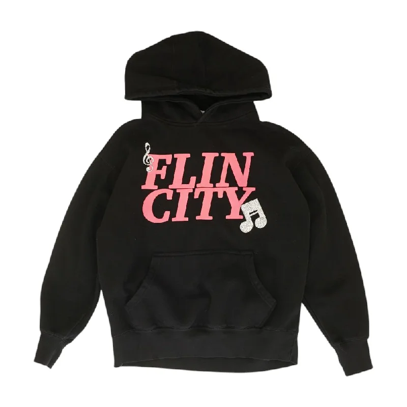 Black Solid Hoodie Hoodie with Stripes Bold Sporty