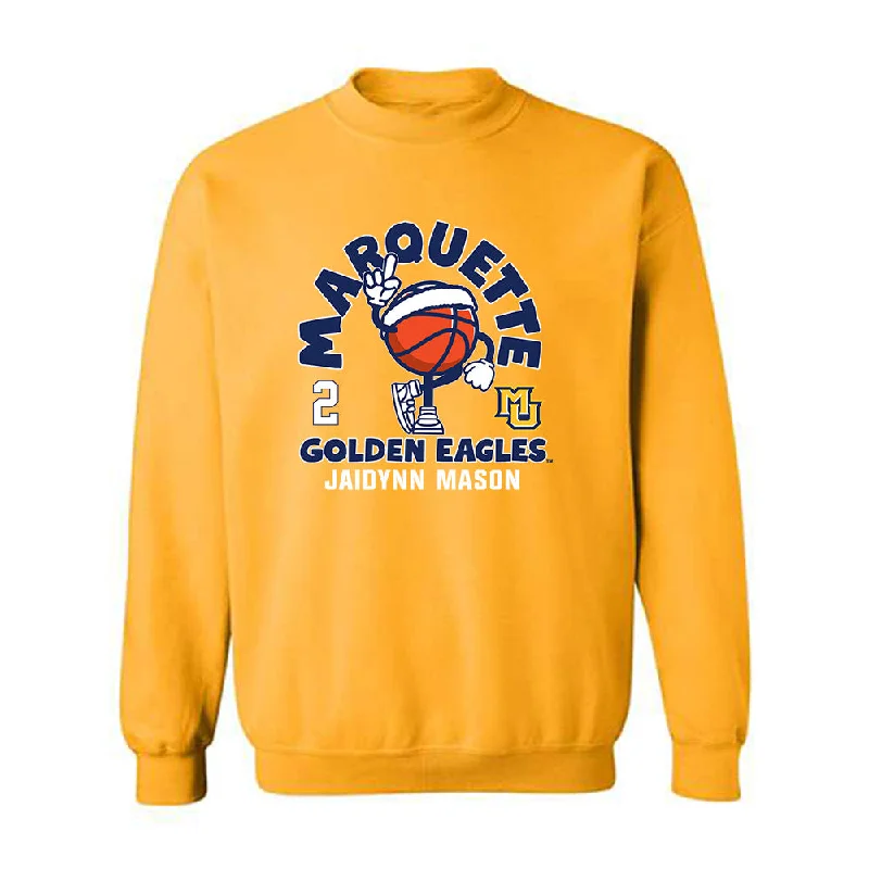 Marquette - NCAA Women's Basketball : Jaidynn Mason - Fashion Shersey Crewneck Sweatshirt Hoodie with Frayed Bohemian Relaxed Marquette - NCAA Women's Basketball : Jaidynn Mason - Fashion Shersey Crewneck Sweatshirt Hoodie with Frayed Bohemian Relaxed