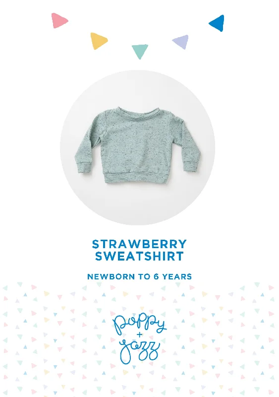 Strawberry Sweatshirt Sewing Pattern Hoodie with Earth Tones Natural Calm