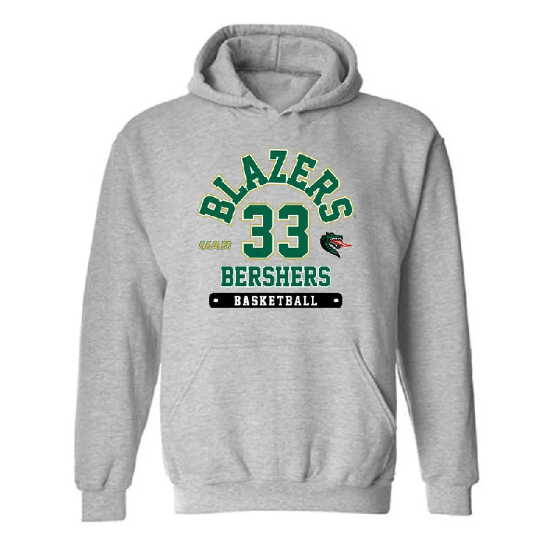 UAB - NCAA Women's Basketball : Sara Bershers - Classic Fashion Shersey Hooded Sweatshirt Hoodie with Double Zipper Versatile Adjustable UAB - NCAA Women's Basketball : Sara Bershers - Classic Fashion Shersey Hooded Sweatshirt Hoodie with Double Zipper Versatile Adjustable