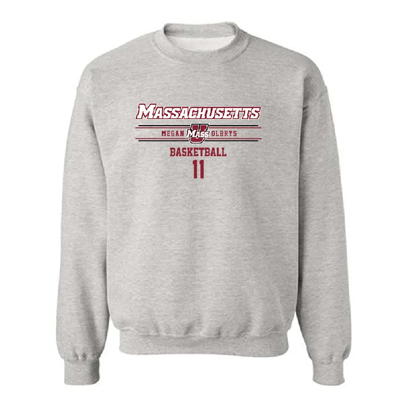 UMass - NCAA Women's Basketball : Megan Olbrys - Classic Fashion Shersey Crewneck Sweatshirt Hoodie with Emblem Brand Identity UMass - NCAA Women's Basketball : Megan Olbrys - Classic Fashion Shersey Crewneck Sweatshirt Hoodie with Emblem Brand Identity