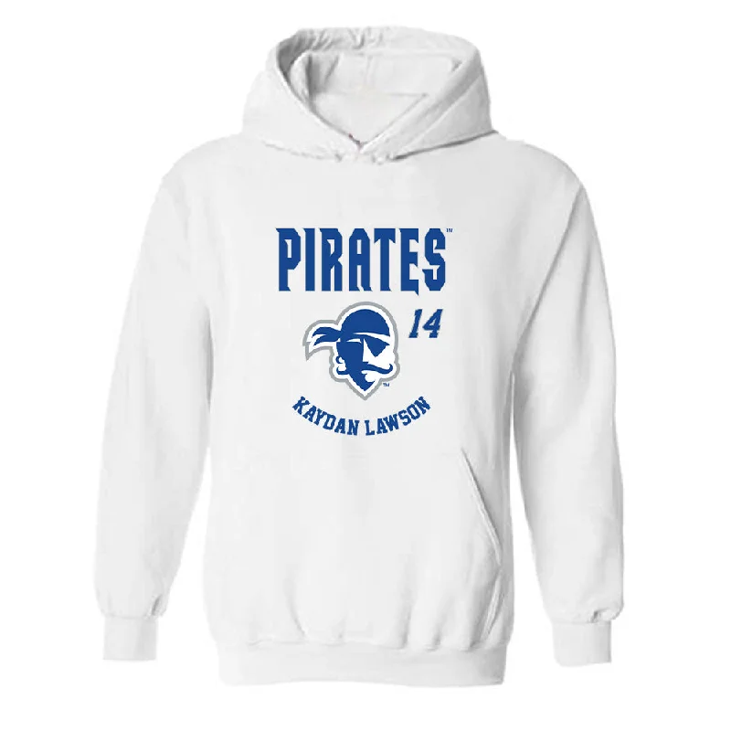 Seton Hall - NCAA Women's Basketball : Kaydan Lawson - Fashion Shersey Hooded Sweatshirt Hoodie with Hem Contrast Bold Stylish Seton Hall - NCAA Women's Basketball : Kaydan Lawson - Fashion Shersey Hooded Sweatshirt Hoodie with Hem Contrast Bold Stylish