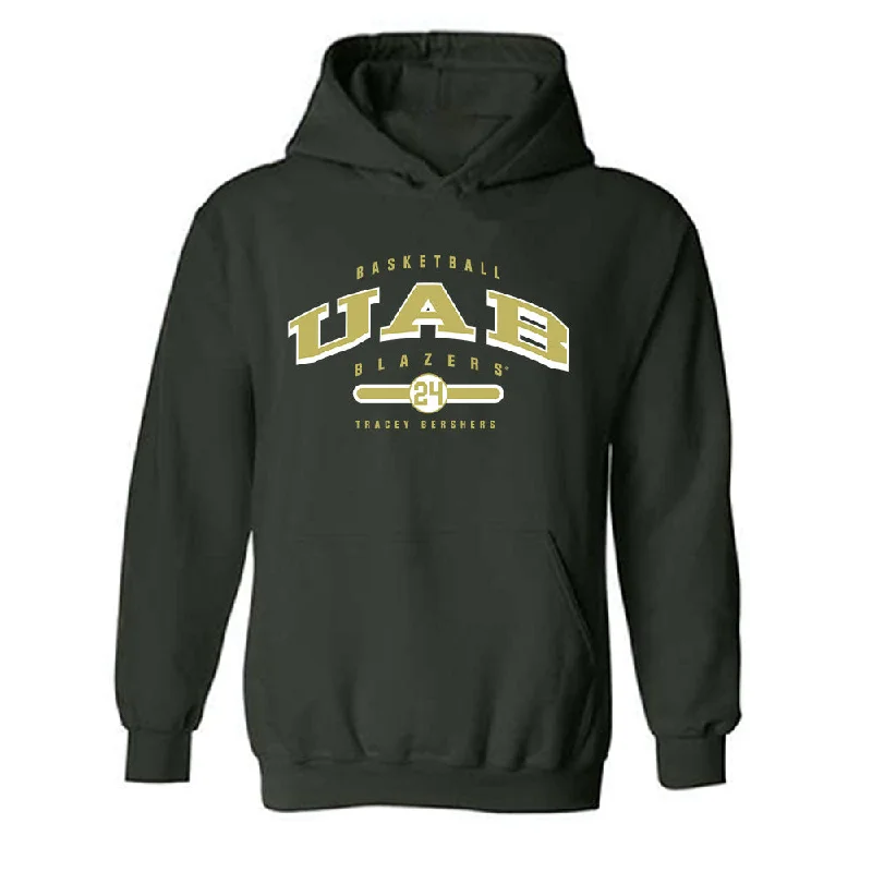 UAB - NCAA Women's Basketball : Tracey Bershers - Classic Fashion Shersey Hooded Sweatshirt Hoodie with Exposed Zipper Edgy Industrial UAB - NCAA Women's Basketball : Tracey Bershers - Classic Fashion Shersey Hooded Sweatshirt Hoodie with Exposed Zipper Edgy Industrial