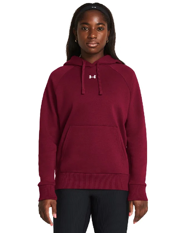 Women's Under Armour Rival Fleece Hoodie "Cardinal" Hoodie with Crew Neck Simple Timeless Women's Under Armour Rival Fleece Hoodie "Cardinal" Hoodie with Crew Neck Simple Timeless