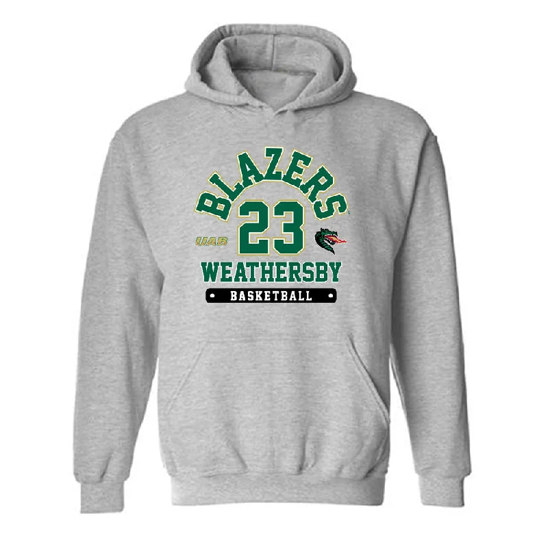UAB - NCAA Women's Basketball : Jade Weathersby - Classic Fashion Shersey Hooded Sweatshirt Hoodie with High Neck Warm Protective UAB - NCAA Women's Basketball : Jade Weathersby - Classic Fashion Shersey Hooded Sweatshirt Hoodie with High Neck Warm Protective