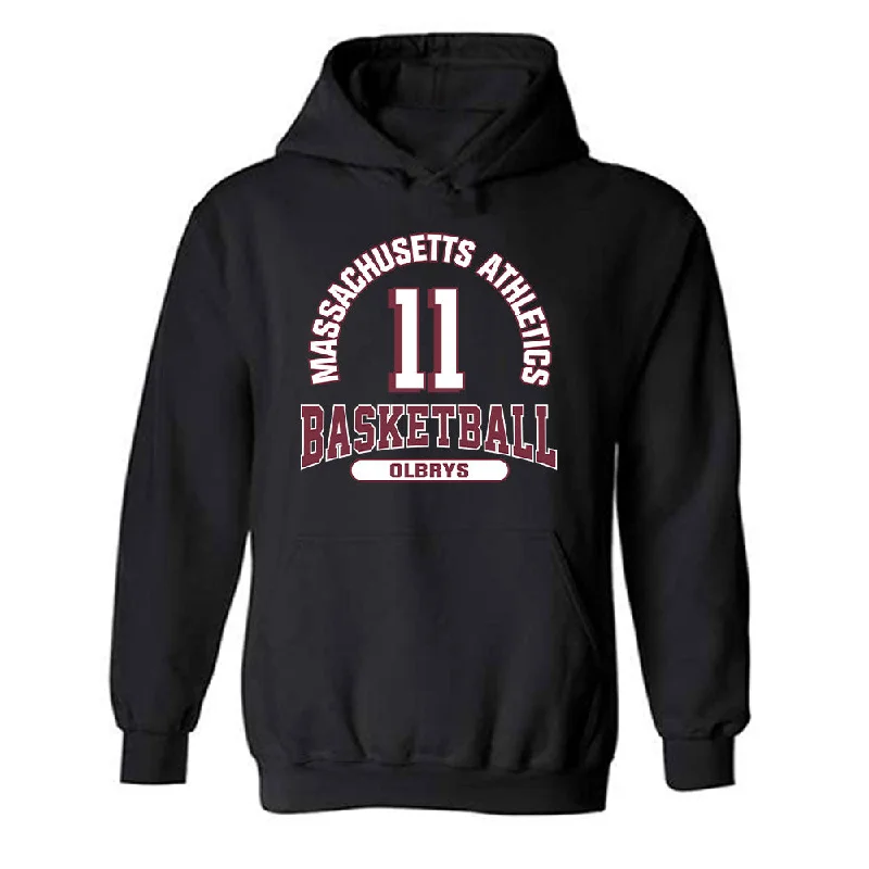 UMass - NCAA Women's Basketball : Megan Olbrys - Classic Fashion Shersey Hooded Sweatshirt Hoodie with Monochrome Minimalist Simple UMass - NCAA Women's Basketball : Megan Olbrys - Classic Fashion Shersey Hooded Sweatshirt Hoodie with Monochrome Minimalist Simple