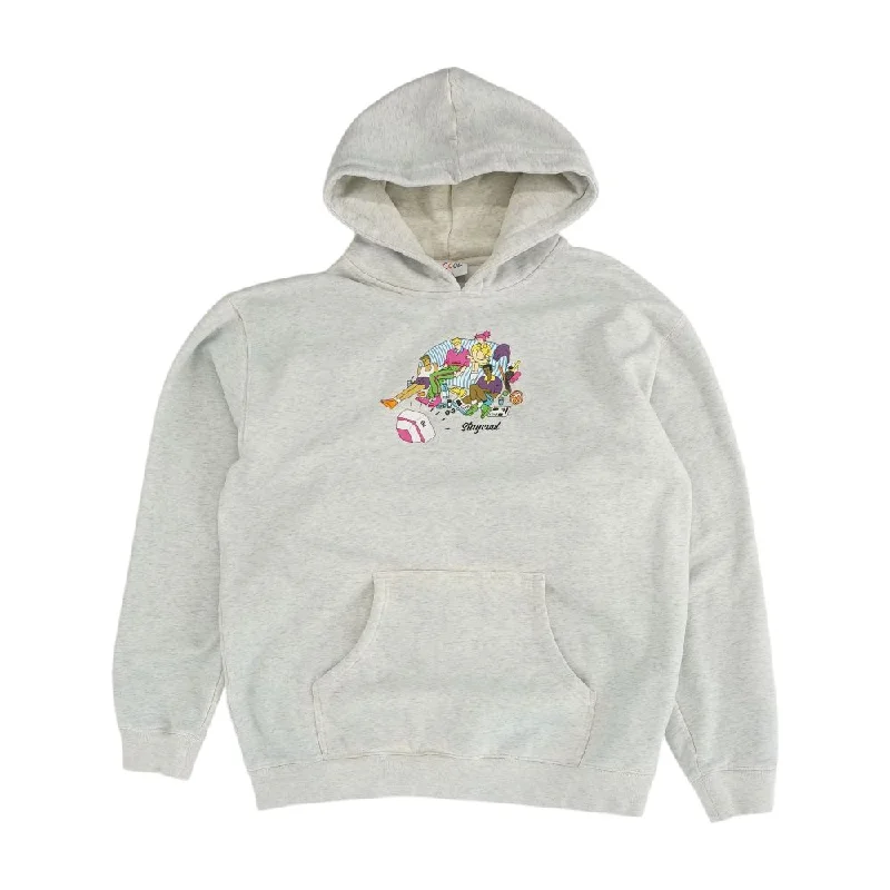 Gray Graphic Hoodie Hoodie with Double Zipper Versatile Adjustable