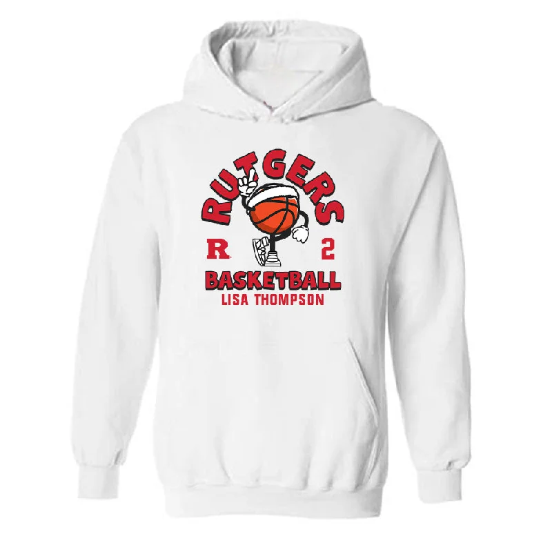 Rutgers - NCAA Women's Basketball : Lisa Thompson - Hooded Sweatshirt Hoodie with Rolled Sleeves Casual Relaxed Rutgers - NCAA Women's Basketball : Lisa Thompson - Hooded Sweatshirt Hoodie with Rolled Sleeves Casual Relaxed