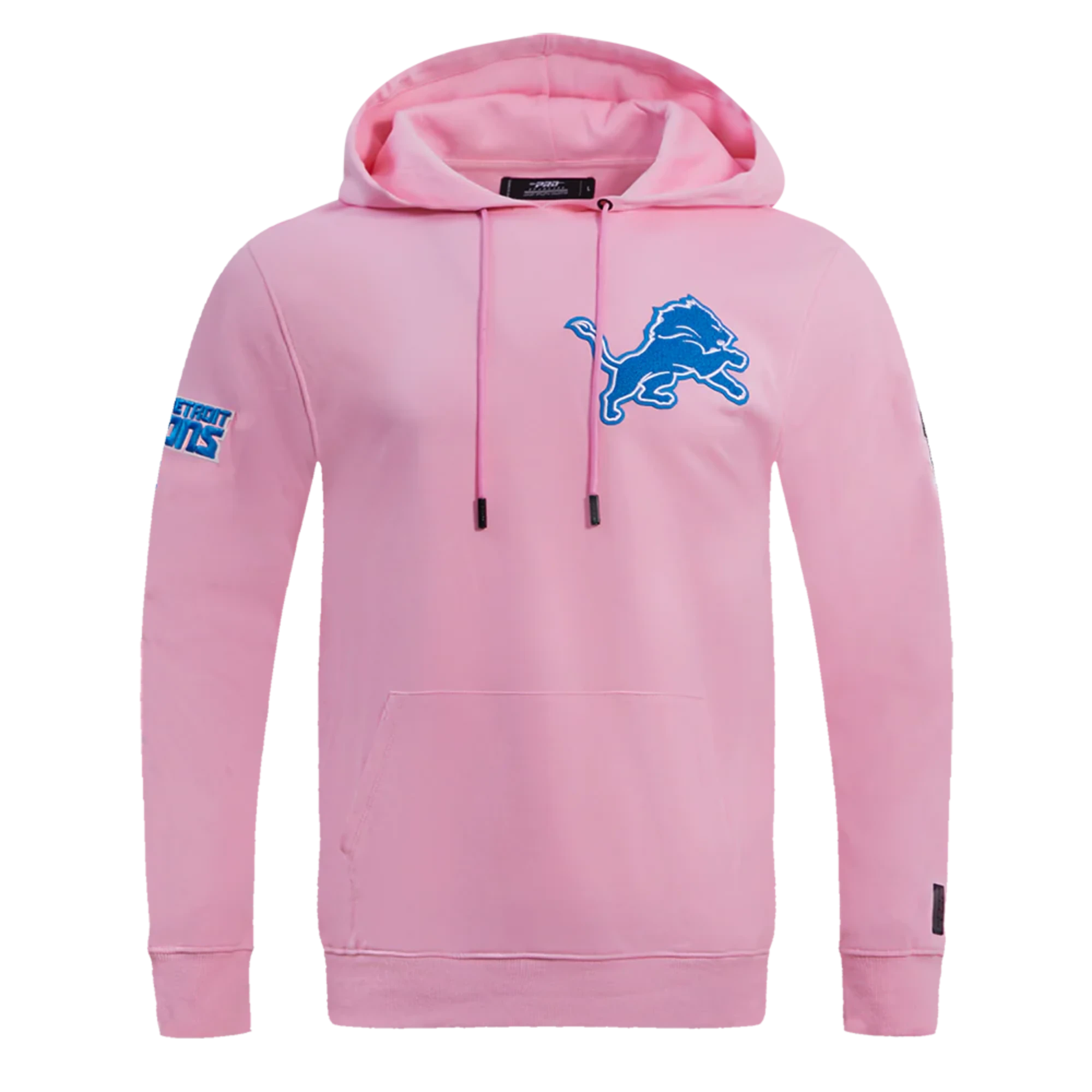 Men's/Women's Pro Standard Detroit Lions Classic Chenille NFL PO Hoodie "Pink" Hoodie with Color Block Contrast Stylish Men's/Women's Pro Standard Detroit Lions Classic Chenille NFL PO Hoodie "Pink" Hoodie with Color Block Contrast Stylish
