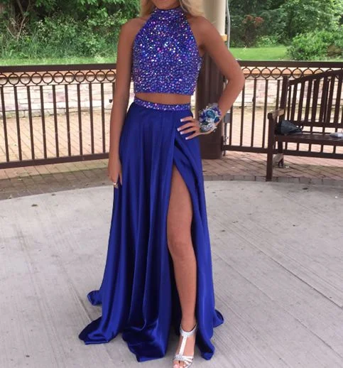 Royal Blue Prom Dress Slit Skirt, Evening Gown, Graduation School Party Dress, Winter Formal Dress Off-the-shoulder Chic Trendy Royal Blue Prom Dress Slit Skirt, Evening Gown, Graduation School Party Dress, Winter Formal Dress Off-the-shoulder Chic Trendy
