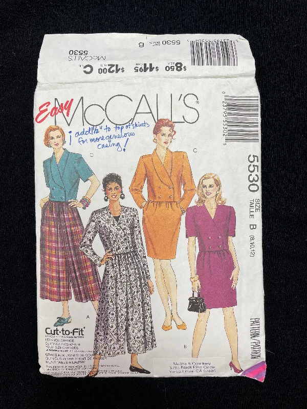 1991 McCall's 5530 Pattern - Women's Jacket, Split Skirt and Skirt Mesh Jacket Canvas Jacket Denim Jacket 1991 McCall's 5530 Pattern - Women's Jacket, Split Skirt and Skirt Mesh Jacket Canvas Jacket Denim Jacket