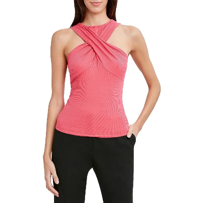 BCBGMAXAZRIA Womens Twist Neck Casual Tank Top cotton tank top