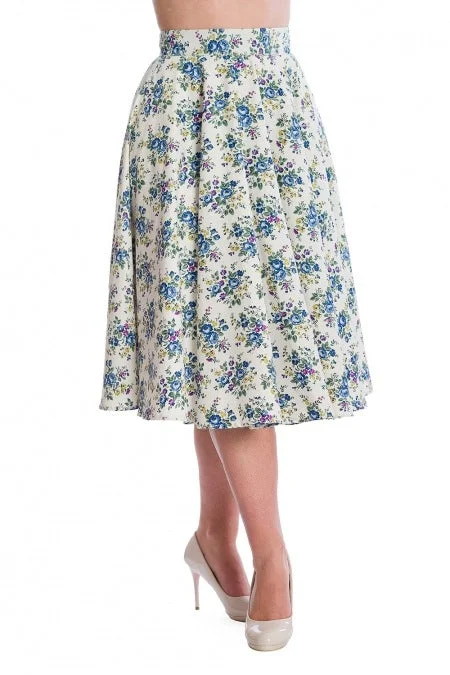 Banned Apparel - Wild Flower Swing Skirt patchwork skirt art
