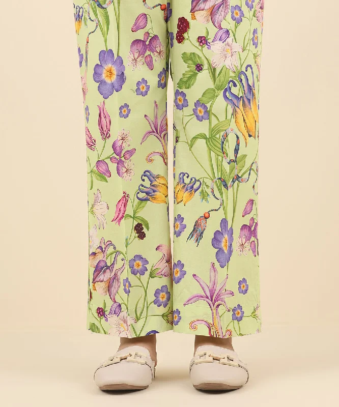 Printed Cambric Straight Pants Comfortable Jogger Trousers