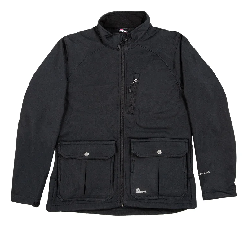 Berne Ladies Black Polyester Lima Zero Eight Jacket Zippered Front Buttoned Front Snap Front Berne Ladies Black Polyester Lima Zero Eight Jacket Zippered Front Buttoned Front Snap Front