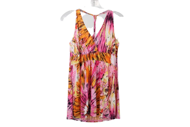 Topia Pink & Orange Tank | L cutout tank top