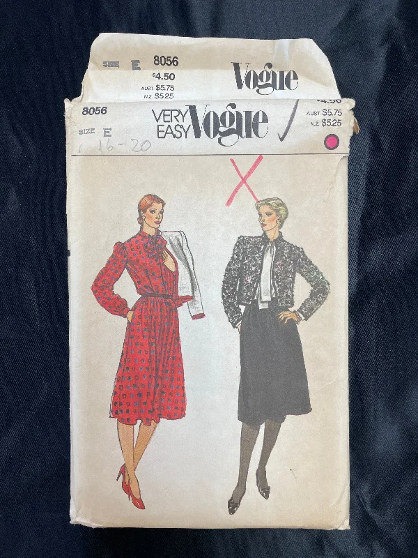 1980's Vogue 8056 Pattern - Jacket, Blouse and Skirt FACTORY FOLDED One-Shoulder Jacket Off-the-Shoulder Jacket Asymmetrical Jacket 1980's Vogue 8056 Pattern - Jacket, Blouse and Skirt FACTORY FOLDED One-Shoulder Jacket Off-the-Shoulder Jacket Asymmetrical Jacket