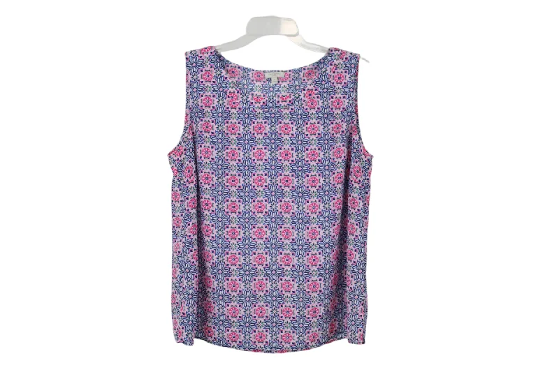 Talbots Pink Floral Tank Blouse | S sheer tank top