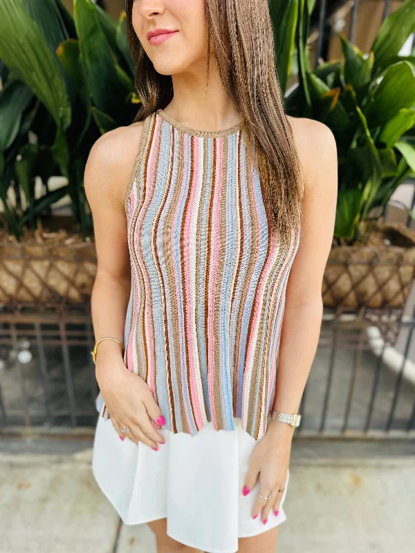 Pippa Knit Tank- Multi flowy tank top