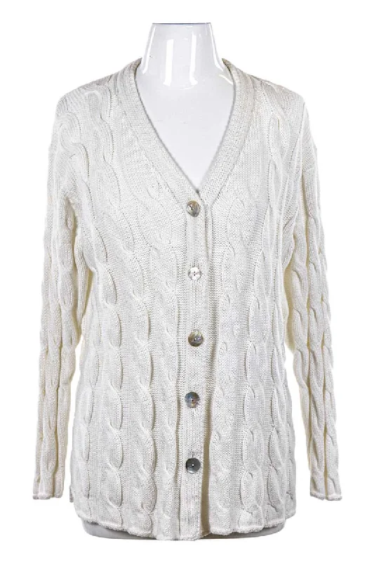 Button Down Cardigan Glossy Satin Silk