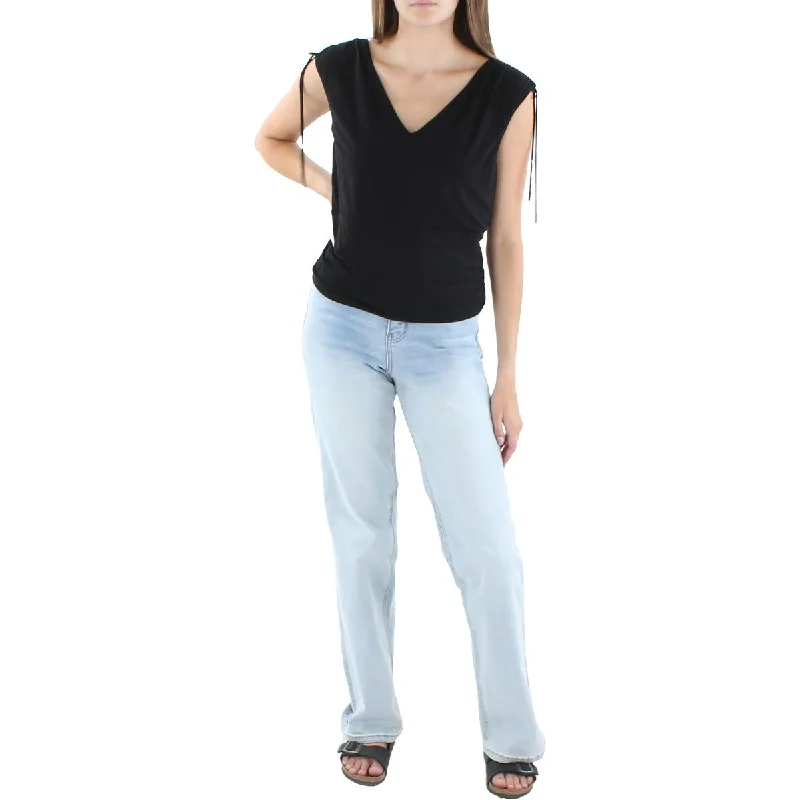 MaxMara Studio Womens Comica Ruched V-Neck Tank Top sage tank top