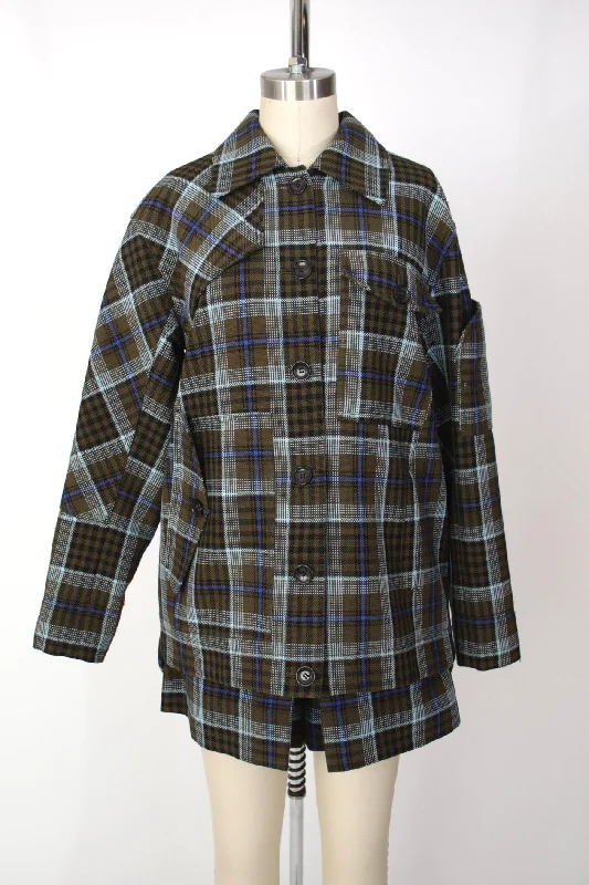 Tibi Plaid Workman Jacket & Short Set Elasticated Jacket Padded Jacket Insulated Jacket Tibi Plaid Workman Jacket & Short Set Elasticated Jacket Padded Jacket Insulated Jacket