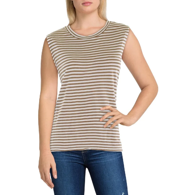 Monrow Womens Striped Modal Tank Top mint tank top