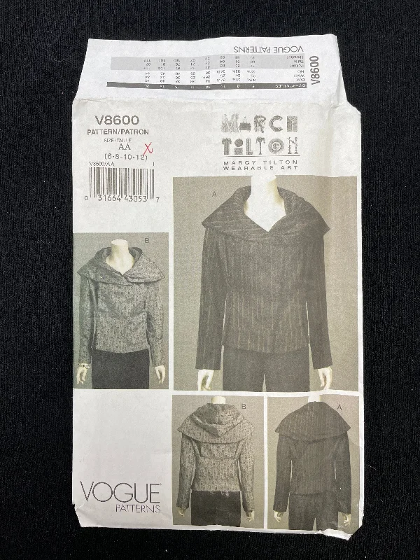 2009 Vogue 8600 Sewing Pattern - Women's Jacket with or without Hood FACTORY FOLDED Toggled Jacket Drawstring Jacket Belted Jacket 2009 Vogue 8600 Sewing Pattern - Women's Jacket with or without Hood FACTORY FOLDED Toggled Jacket Drawstring Jacket Belted Jacket