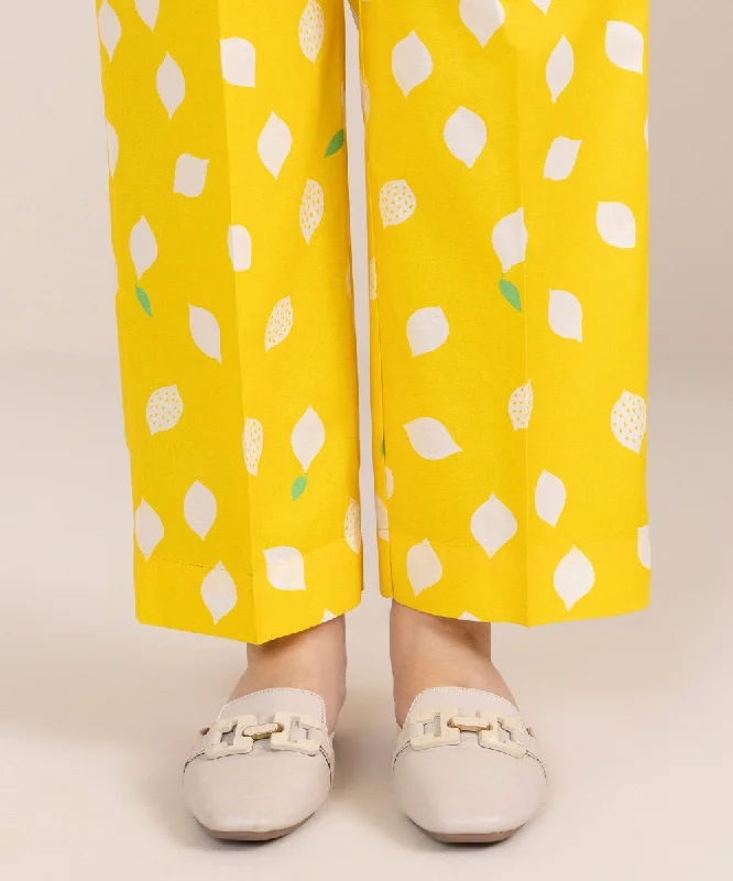 Printed Cambric Straight Pants Soft Stretch Leggings