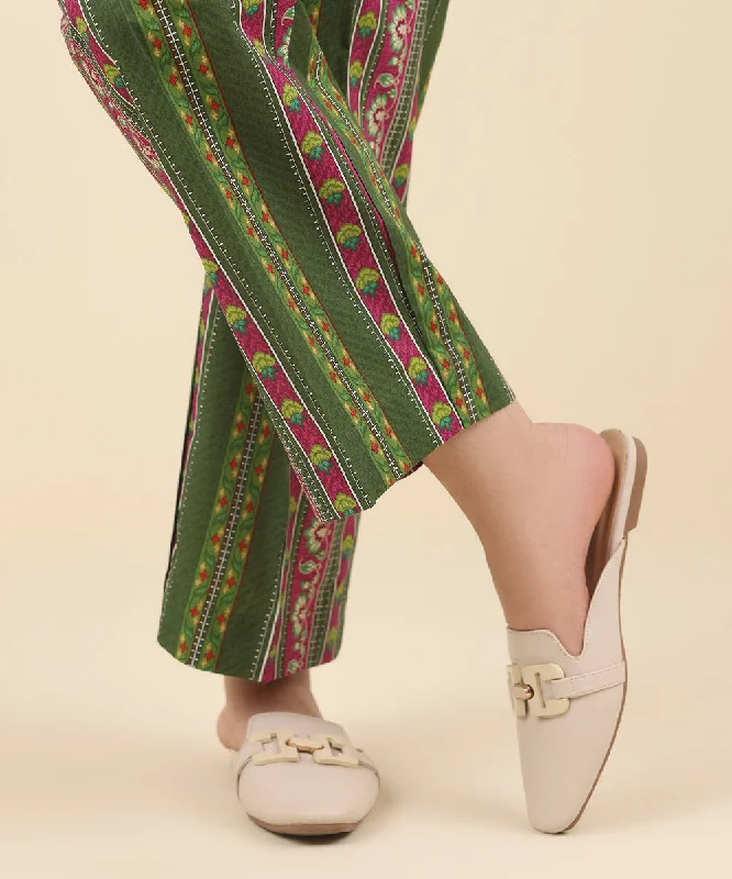 Printed Cambric Straight Pants Cozy Jogger Leggings