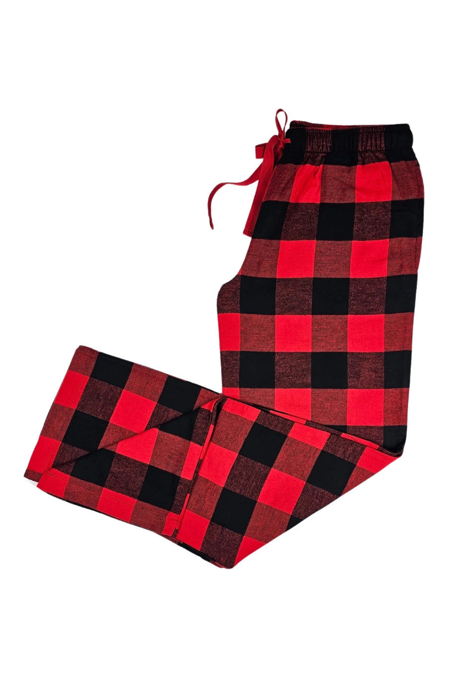 Flannel Lounge Pants in Red and Black Buffalo Check Soft Stretch Leggings