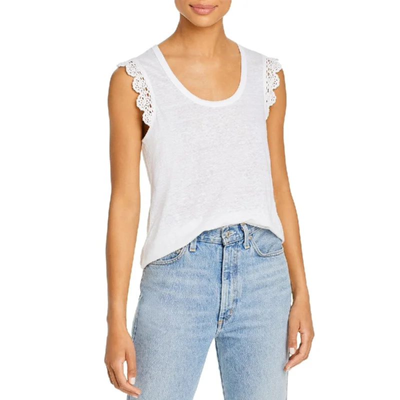 Paige Womens Chrissy Sleeveless Heathered Tank Top cherry red tank