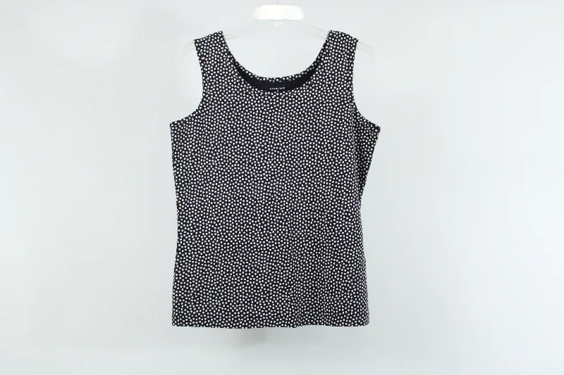 Lands' End Dark Navy Polka Dot Tank | M activewear tank top
