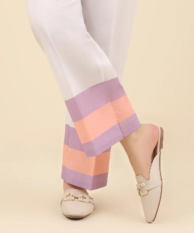 Printed Cambric Straight Pants Formal Wide-Leg Pants