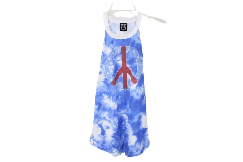 Modern Lux Blue Peace Sign Tank | M lightweight tank top