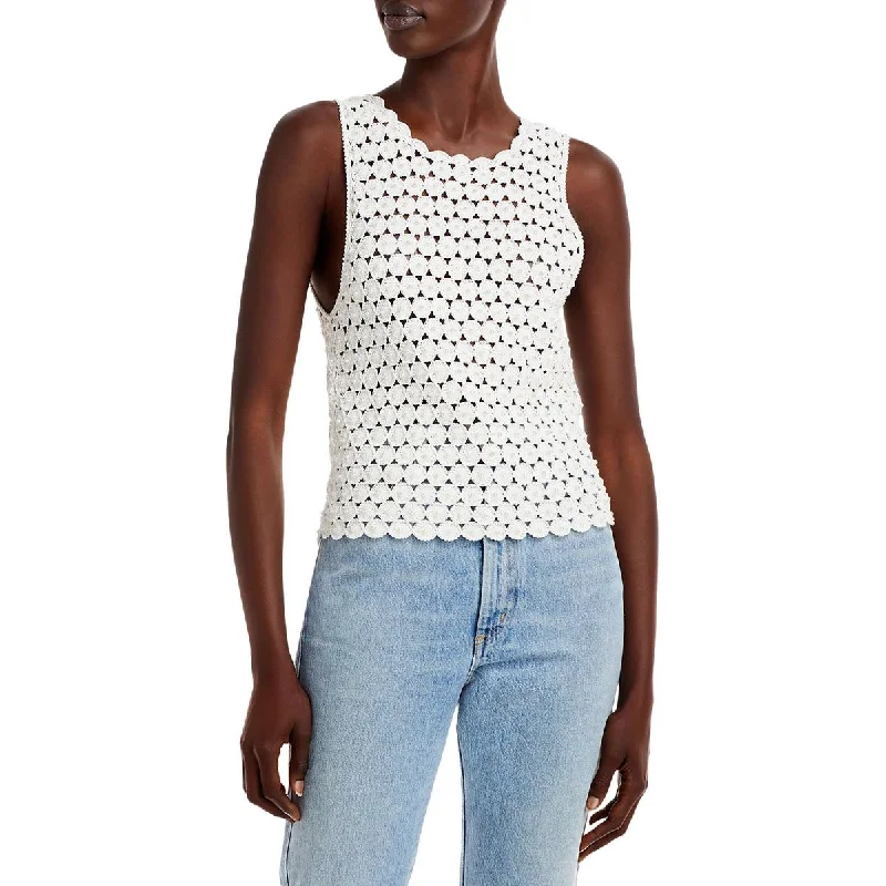 Alice and Olivia Womens Knit Jewel-Neck Tank Top bold tank top