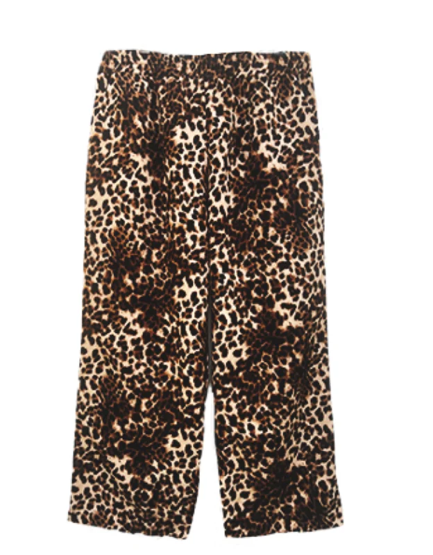 Riley Wide Pajama Style Pant- Leopard Stretch Fit Pants