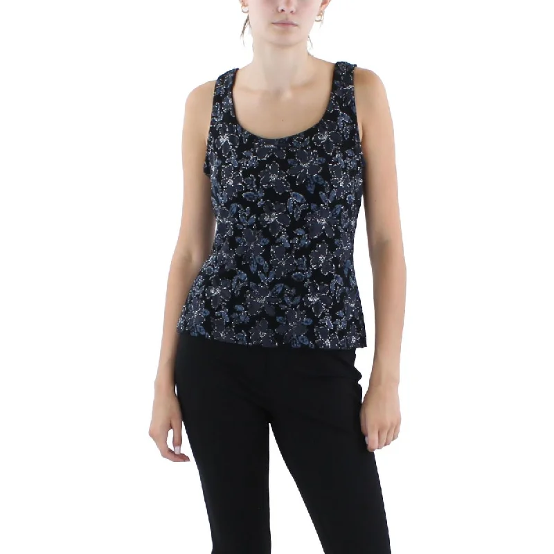 Alex Evenings Womens Glitter  Tank Top lounge tank top