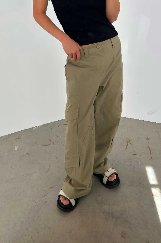 COTTON NYLON CARGO PANT Stylish Elastic Waist Pants