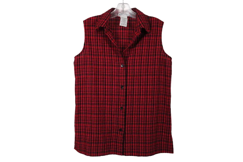 White Stag Stretch Red Plaid Tank | M coral tank top