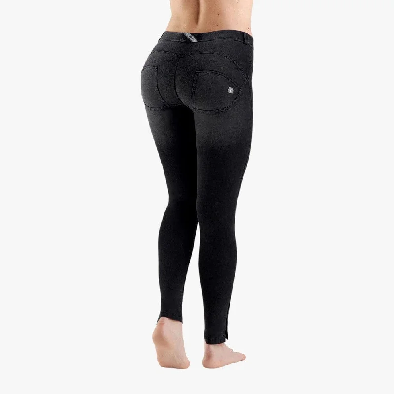 Freddy Wr.Up Shaping Pant Front Pockets Ankle Slits  Black Wide-Legged Palazzos