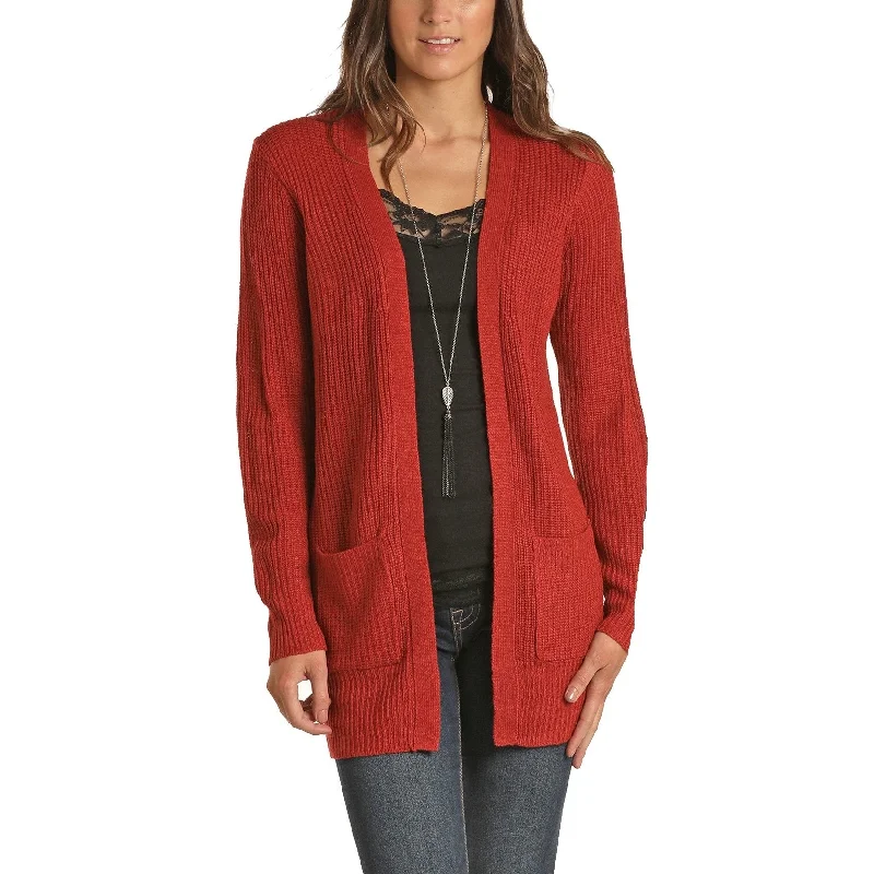 Panhandle Ladies Mini Cable Knit Burnt Orange Cardigan J8-1339-91 Tailored Straight A-Line Panhandle Ladies Mini Cable Knit Burnt Orange Cardigan J8-1339-91 Tailored Straight A-Line