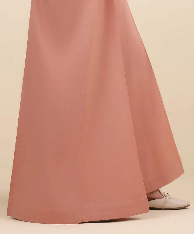 Solid Cambric Flared Pants Classic Straight-Leg Pants