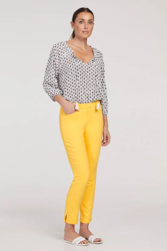 Tribal Pull-On Ankle Pant w/ Lurex Detail 45610-402-2314 Lemon - 1 ONLY SIZE 8 - 20% OFF Soft Stretch Pants Tribal Pull-On Ankle Pant w/ Lurex Detail 45610-402-2314 Lemon - 1 ONLY SIZE 8 - 20% OFF Soft Stretch Pants