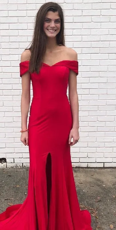 Red Prom Dress with Slit 2021, Formal Dress, Evening Dress, Dance Dresses, Graduation Party Dress Tunics Floral girly Red Prom Dress with Slit 2021, Formal Dress, Evening Dress, Dance Dresses, Graduation Party Dress Tunics Floral girly